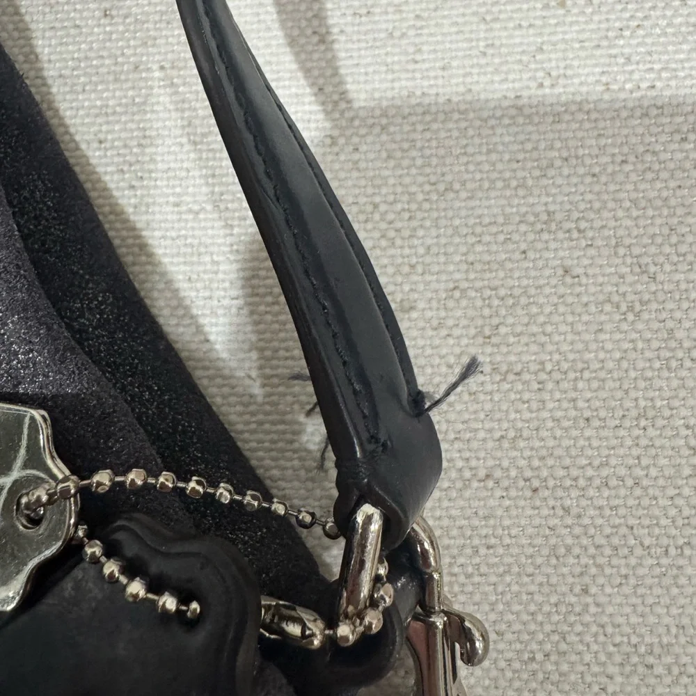 Coach Parkside Hobo Gray Shimmery Brushed Leather Shoulder Crossbody Bag #36897E